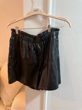 Steve Madden Black Faux Leather High-Waist Shorts
